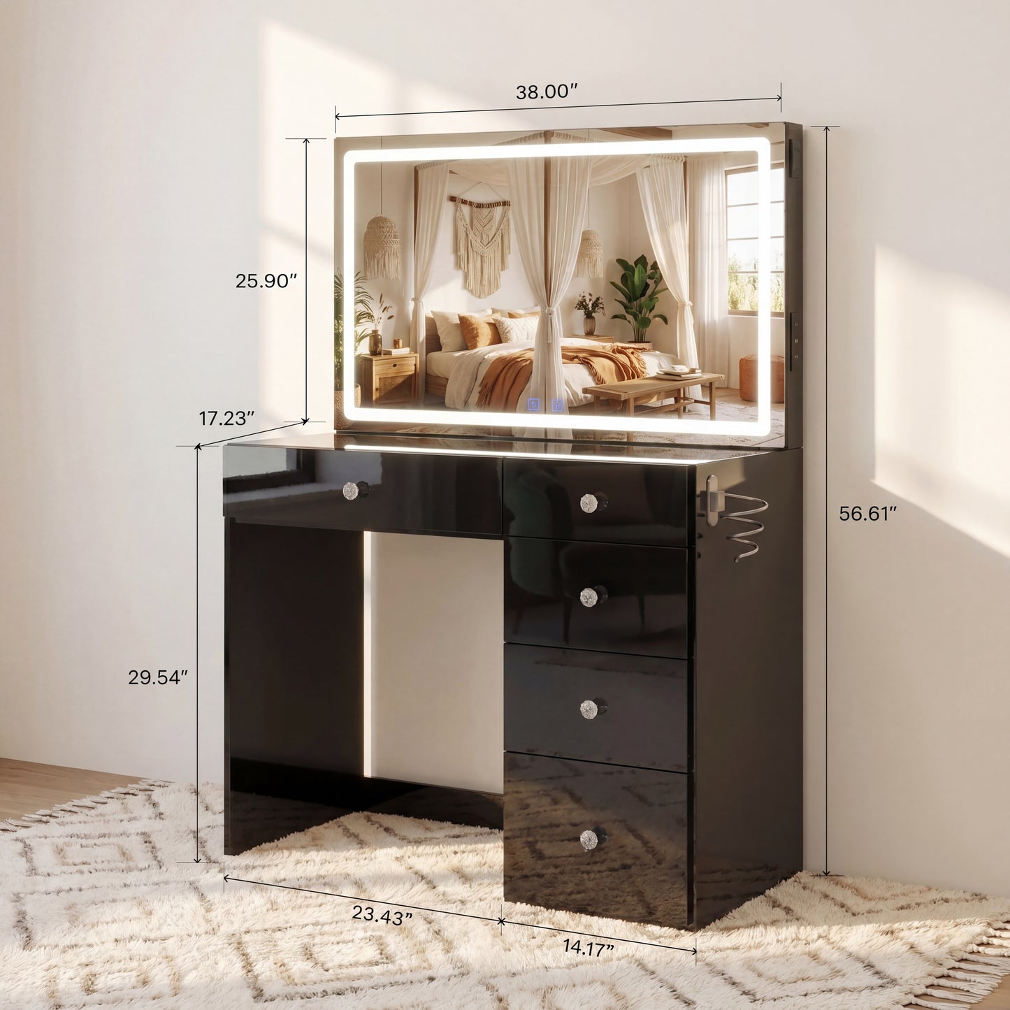 Elena Premium Vanity, LED & Bluetooth