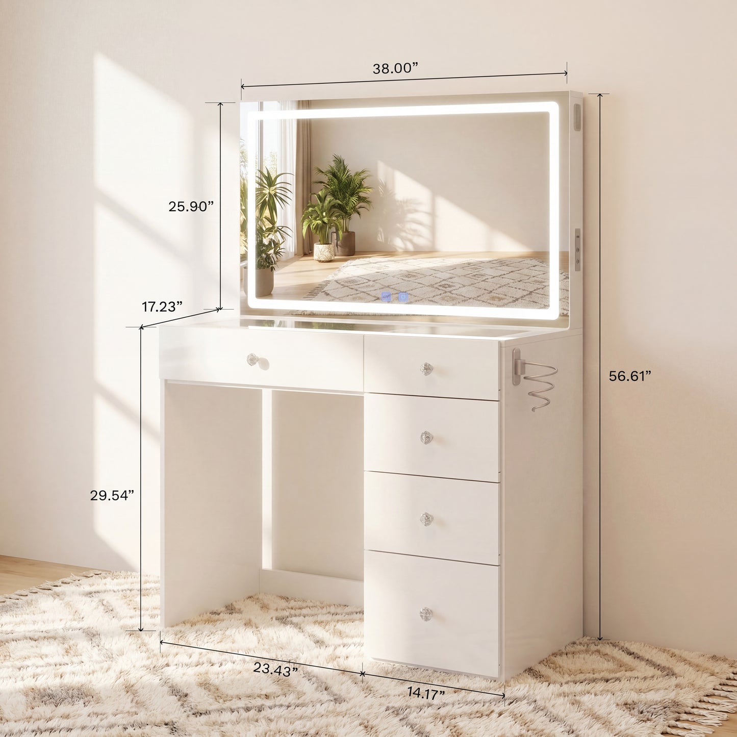Elena Premium Vanity, LED & Bluetooth