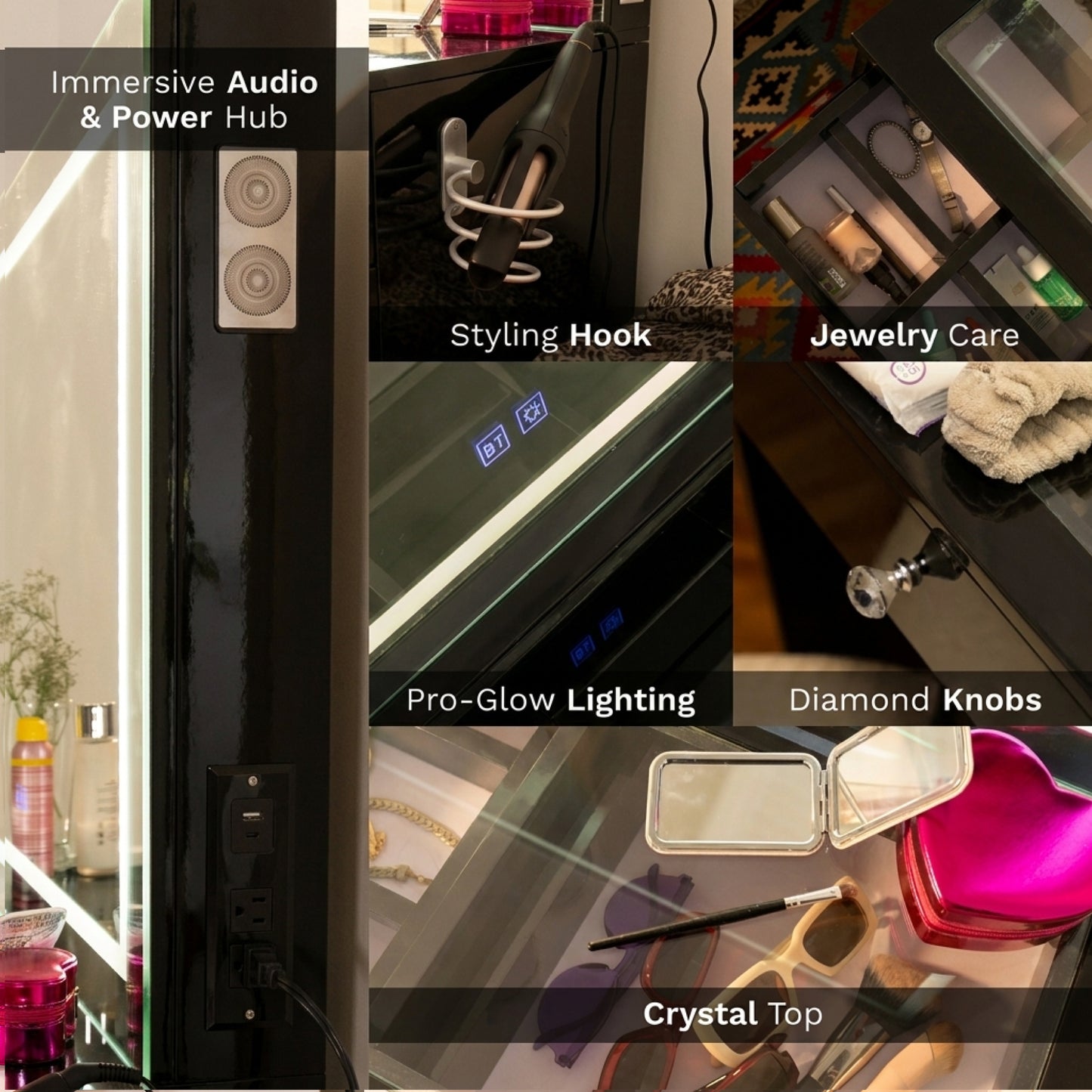 Elena Premium Vanity, LED & Bluetooth