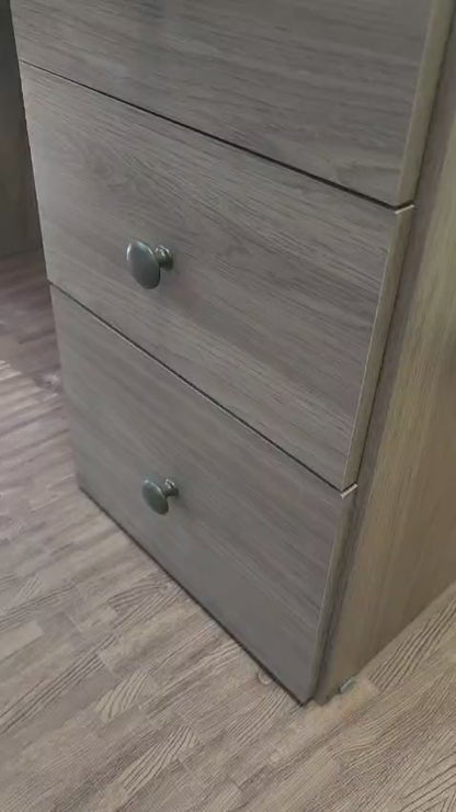 Makeup Vanity Desk with Built-in Lights, USB & Power Outlet, Glass Top & 5 Drawers